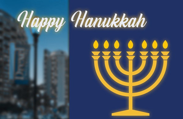Hanukkah graphic with menorah